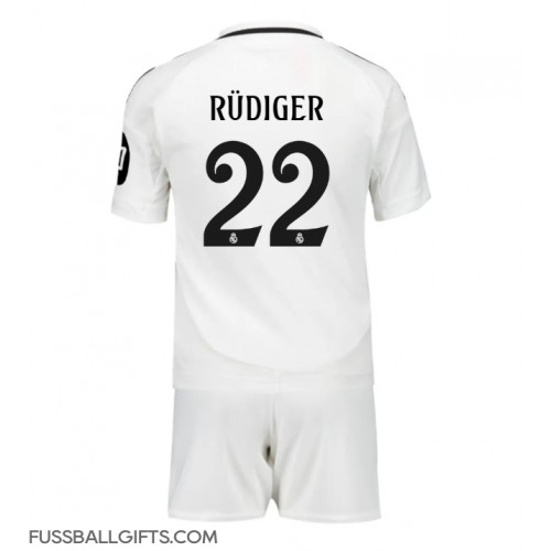 Real Madrid Antonio Rudiger #22 Fußballbekleidung Heimtrikot Kinder 2024-25 Kurzarm (+ kurze hosen)